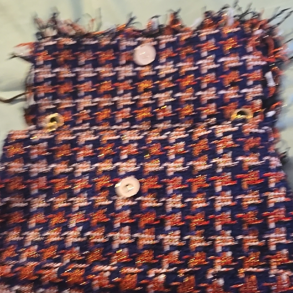 Chanel Tweed Bag - Blue and Orange